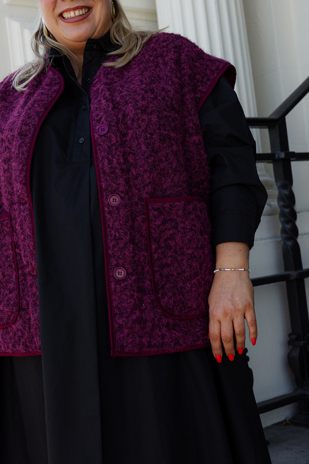 Gundi - mouwloos gilet - burgundy