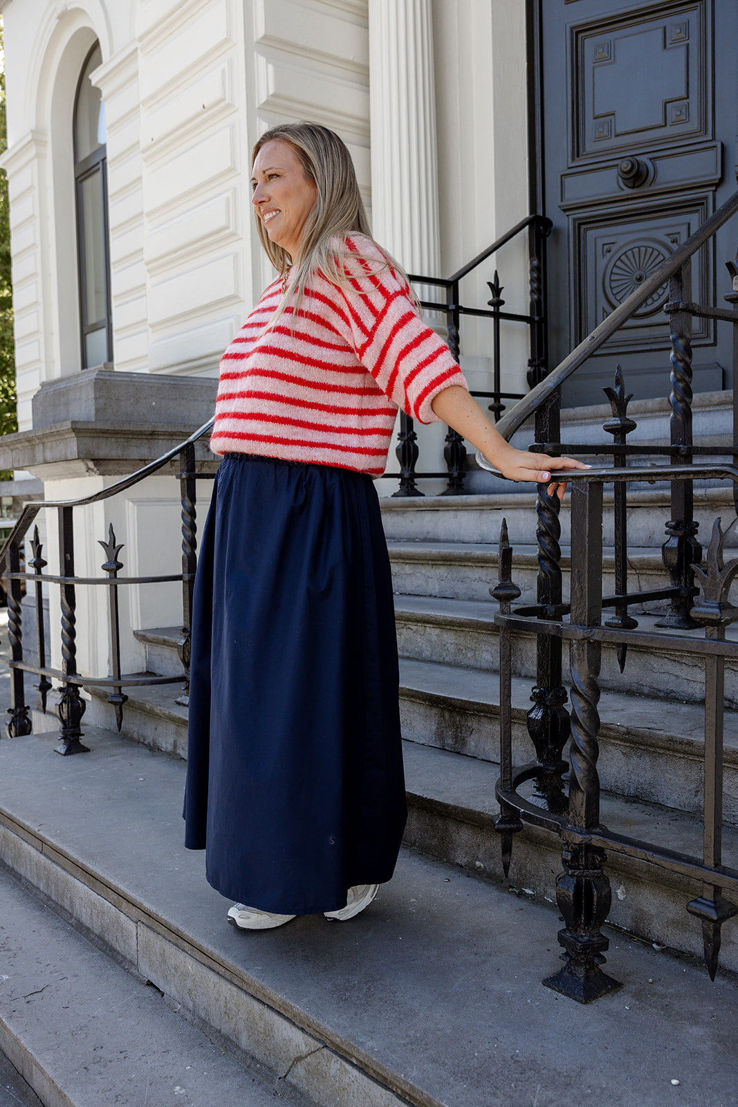 Melli - trui korte mouw - roze/rood