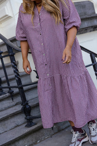 Estelle - kleedje - vichy burgundy