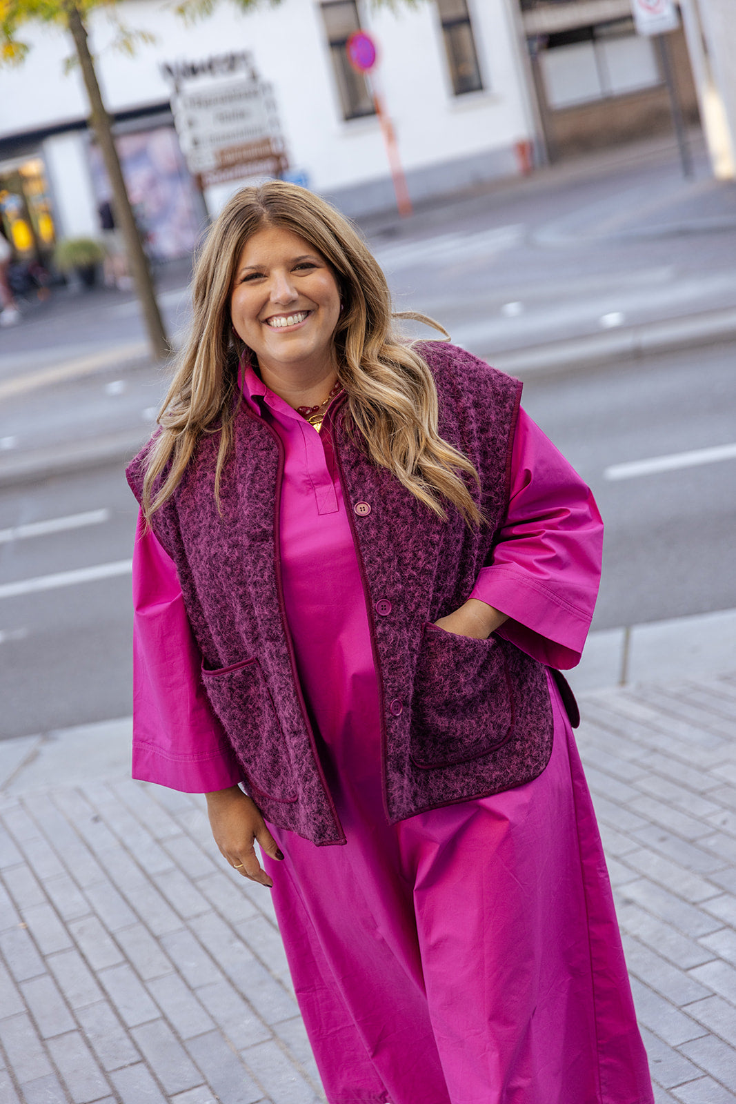 Fawn - hemdkleedje - fuchsia