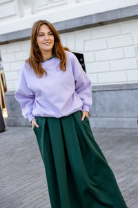 Cozi - sweater met knuffellaagje binnenin - lila
