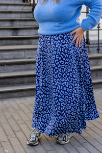 Luca - rok Leopard -marineblauw/lichtblauw