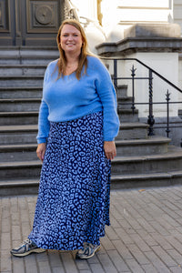 Luca - rok Leopard -marineblauw/lichtblauw