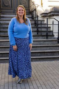 Luca - rok Leopard -marineblauw/lichtblauw