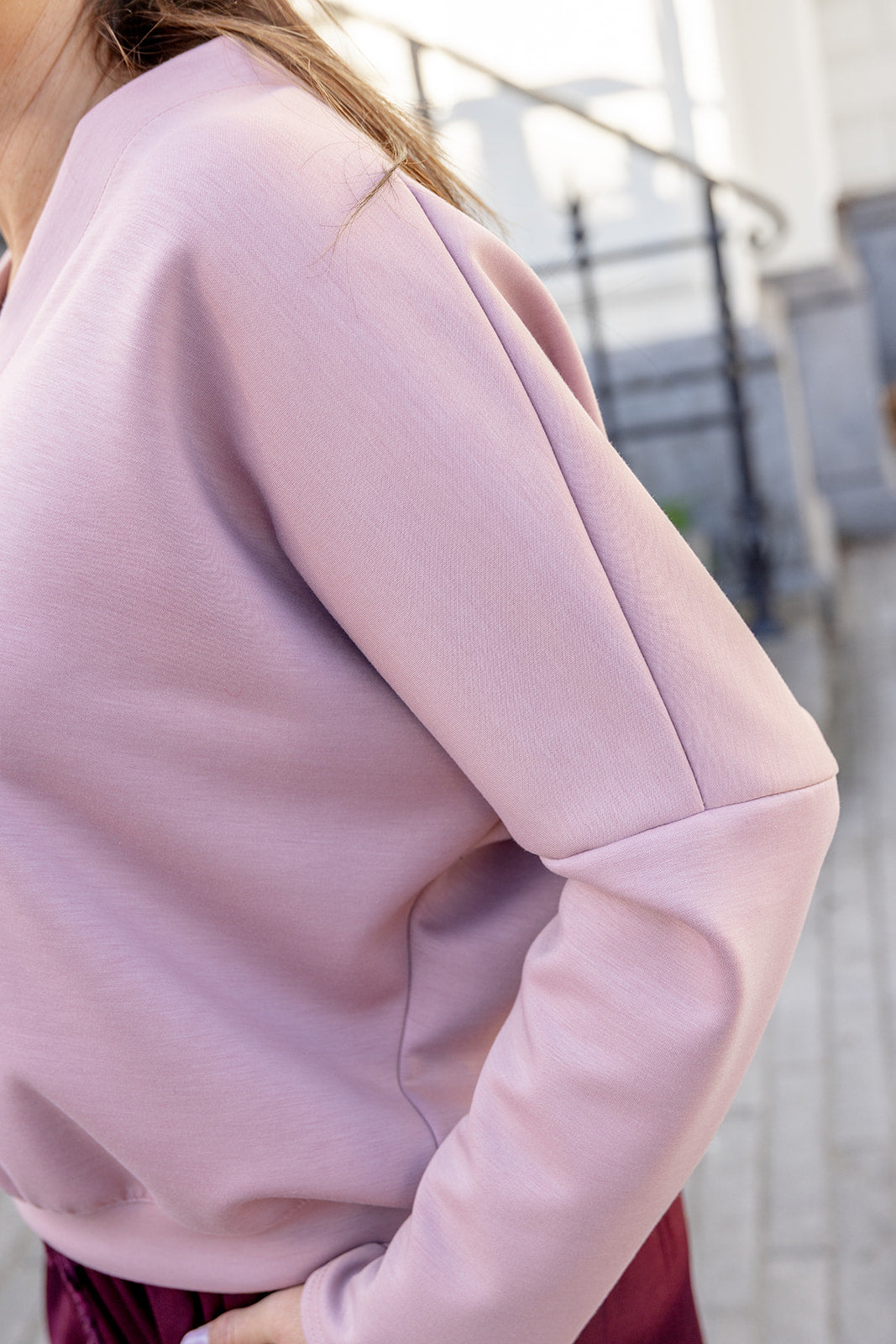 Nori - sweater V-hals - oudroze
