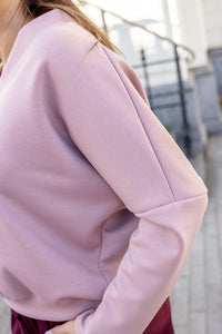 Nori - sweater V-hals - oudroze