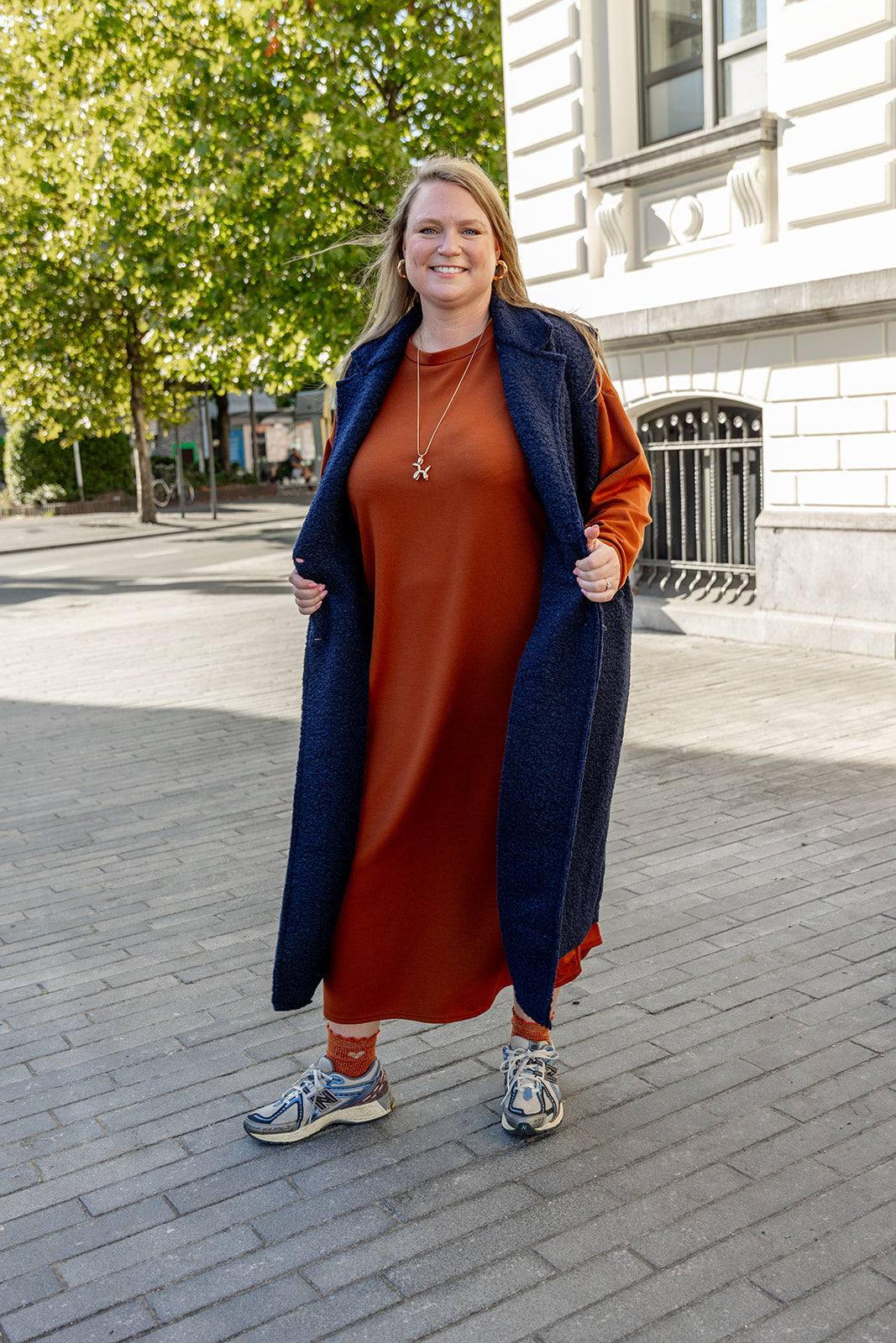 Vanni - sweaterdress tussenseizoen - cognac
