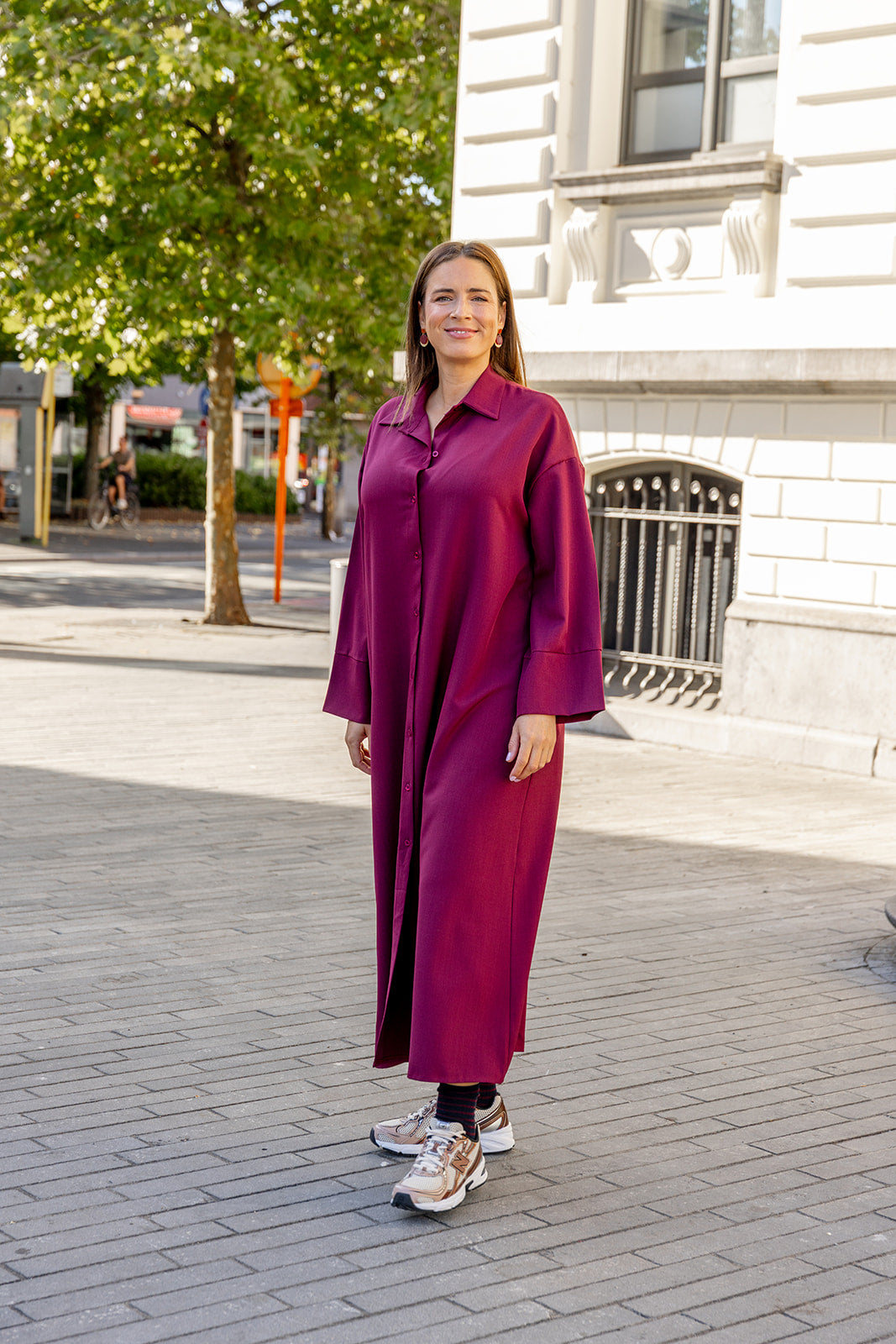 Gina - hemdkleedje - burgundy