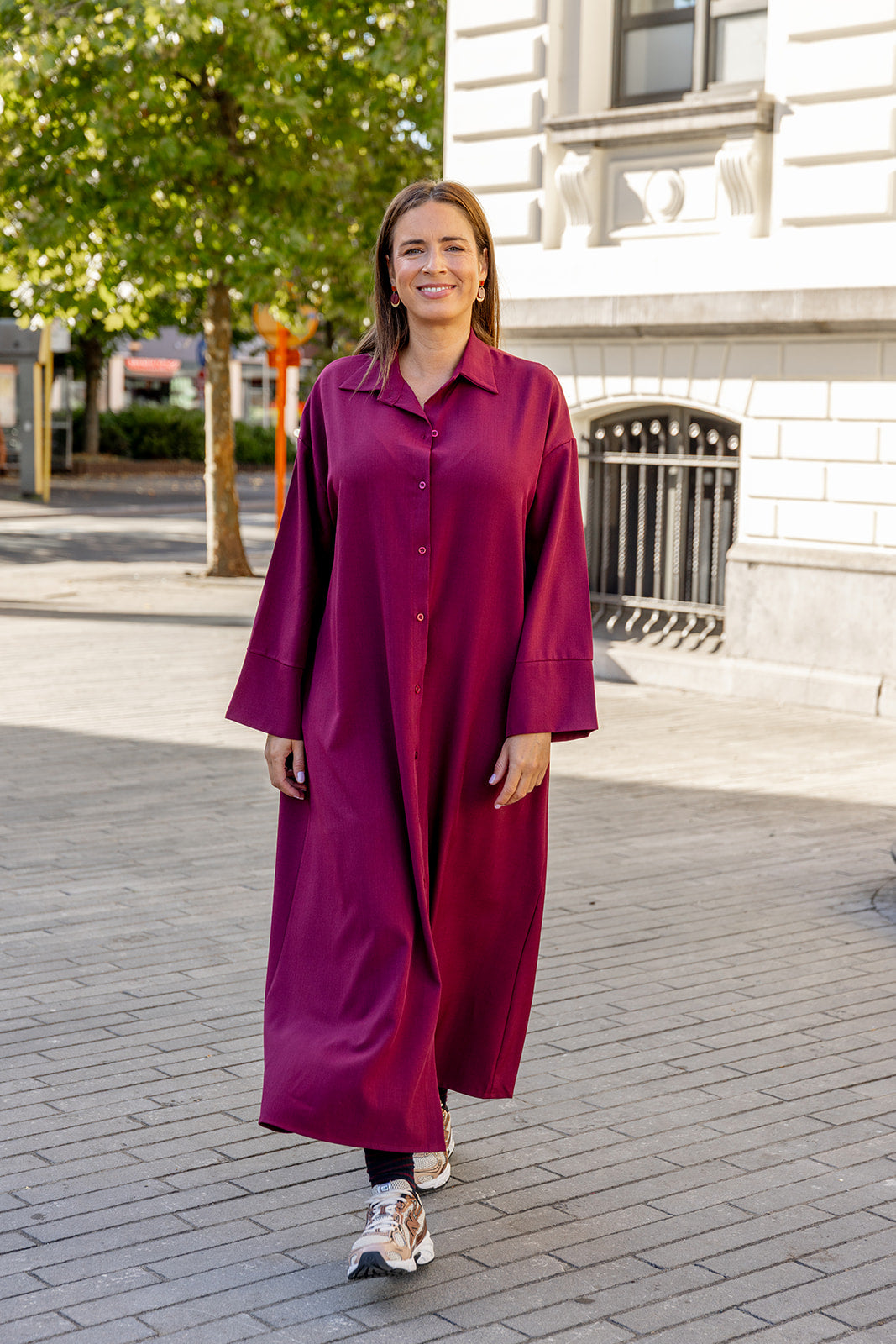 Gina - hemdkleedje - burgundy
