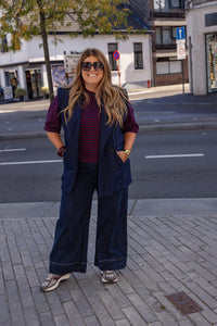 Juju - mouwloze blazer - marineblauw