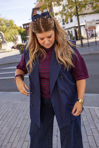 Juju - mouwloze blazer - marineblauw