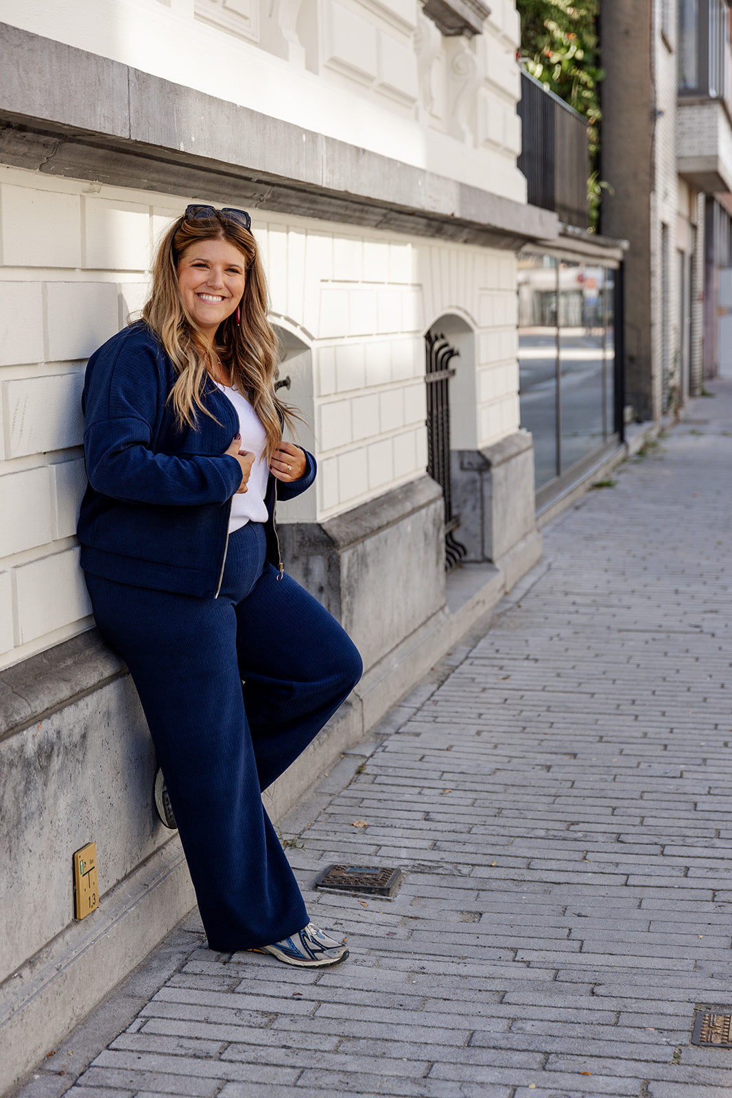 Kelli - vest met rits - marineblauw