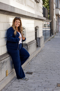 Kelli - vest met rits - marineblauw