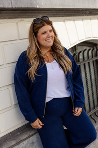 Kelli - vest met rits - marineblauw