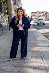 Kelli - vest met rits - marineblauw