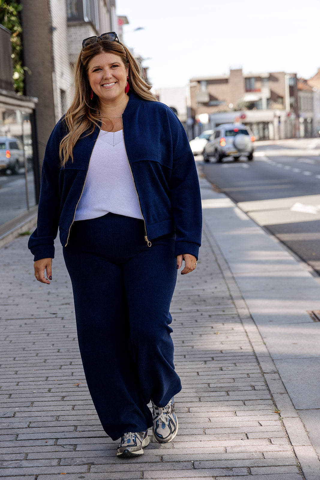 Kelli - vest met rits - marineblauw