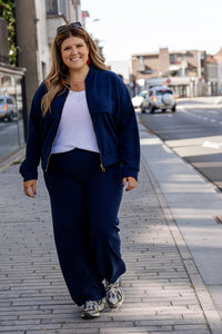 Kelli - vest met rits - marineblauw