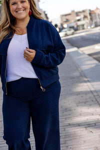 Kelli - vest met rits - marineblauw
