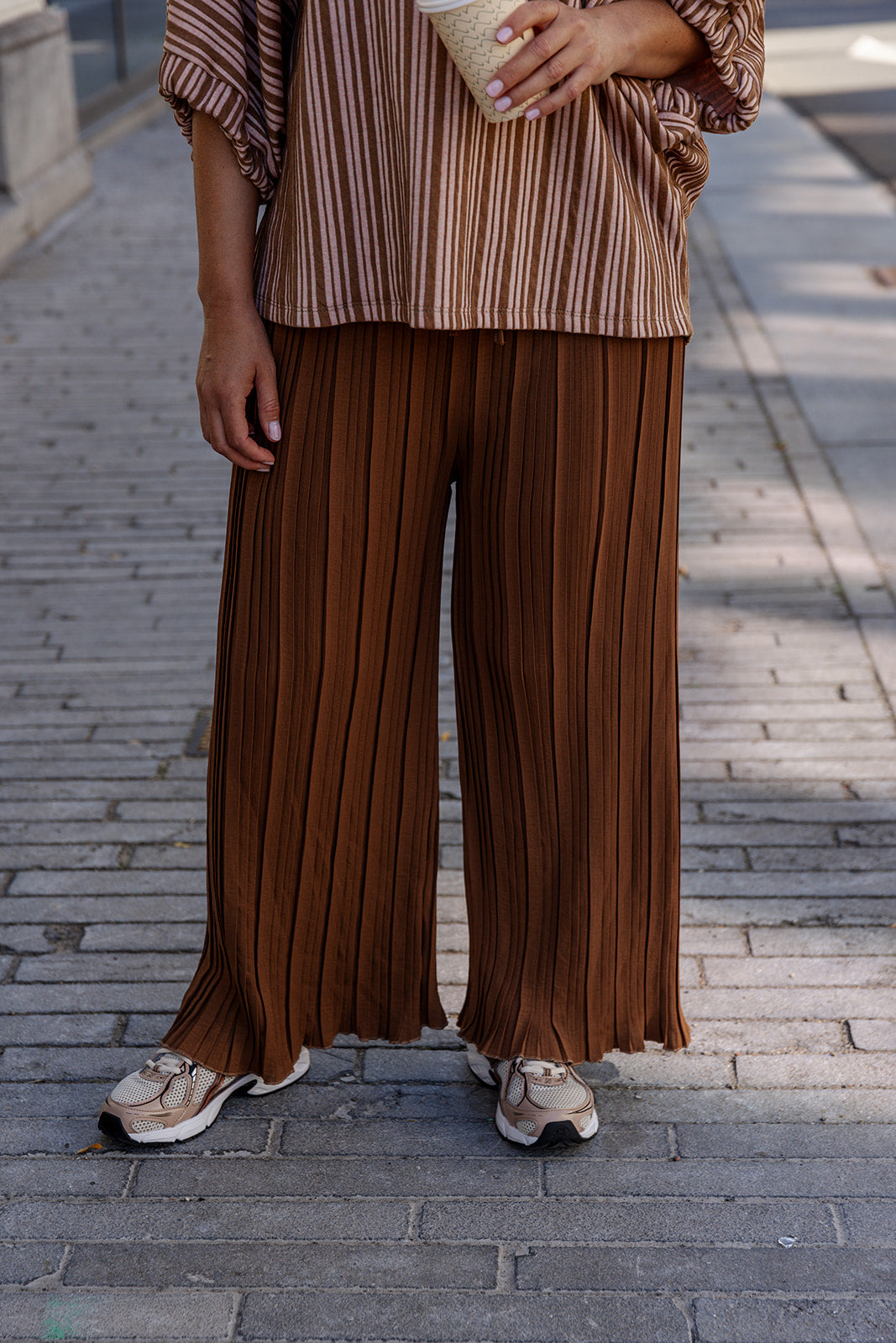 Sia - plissé broek - camel