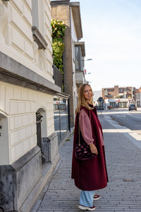Rika - mouwloze jas - burgundy
