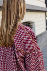 Carter - blouse - Vichy burgundy