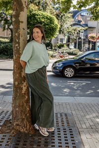 Lora - sweater korte mouw - mint