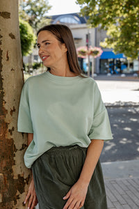 Lora - sweater korte mouw - mint