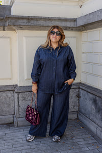 Sara - hemd krijtstreep - jeanslook PRE ORDER 3/10