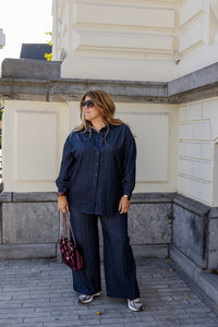 Sara - hemd krijtstreep - jeanslook PRE ORDER 3/10
