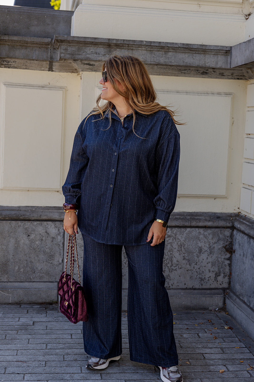 Vik - broek krijtstreep - jeanslook