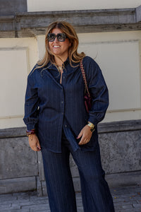 Sara - hemd krijtstreep - jeanslook PRE ORDER 3/10