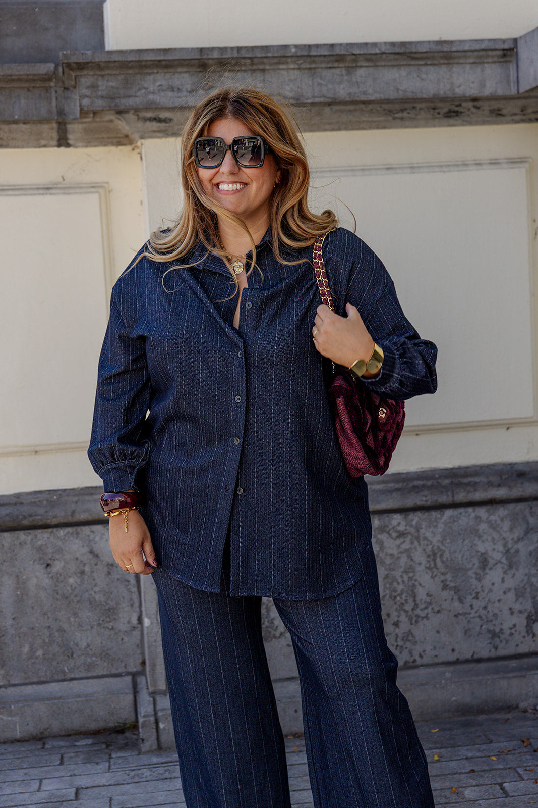 Vik - broek krijtstreep - jeanslook