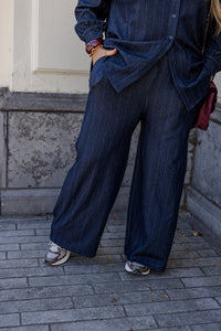 Vik - broek krijtstreep - jeanslook