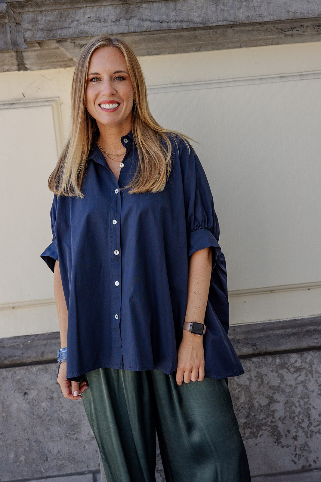 Olivia - blouse - marineblauw