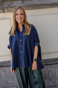 Olivia - blouse - marineblauw
