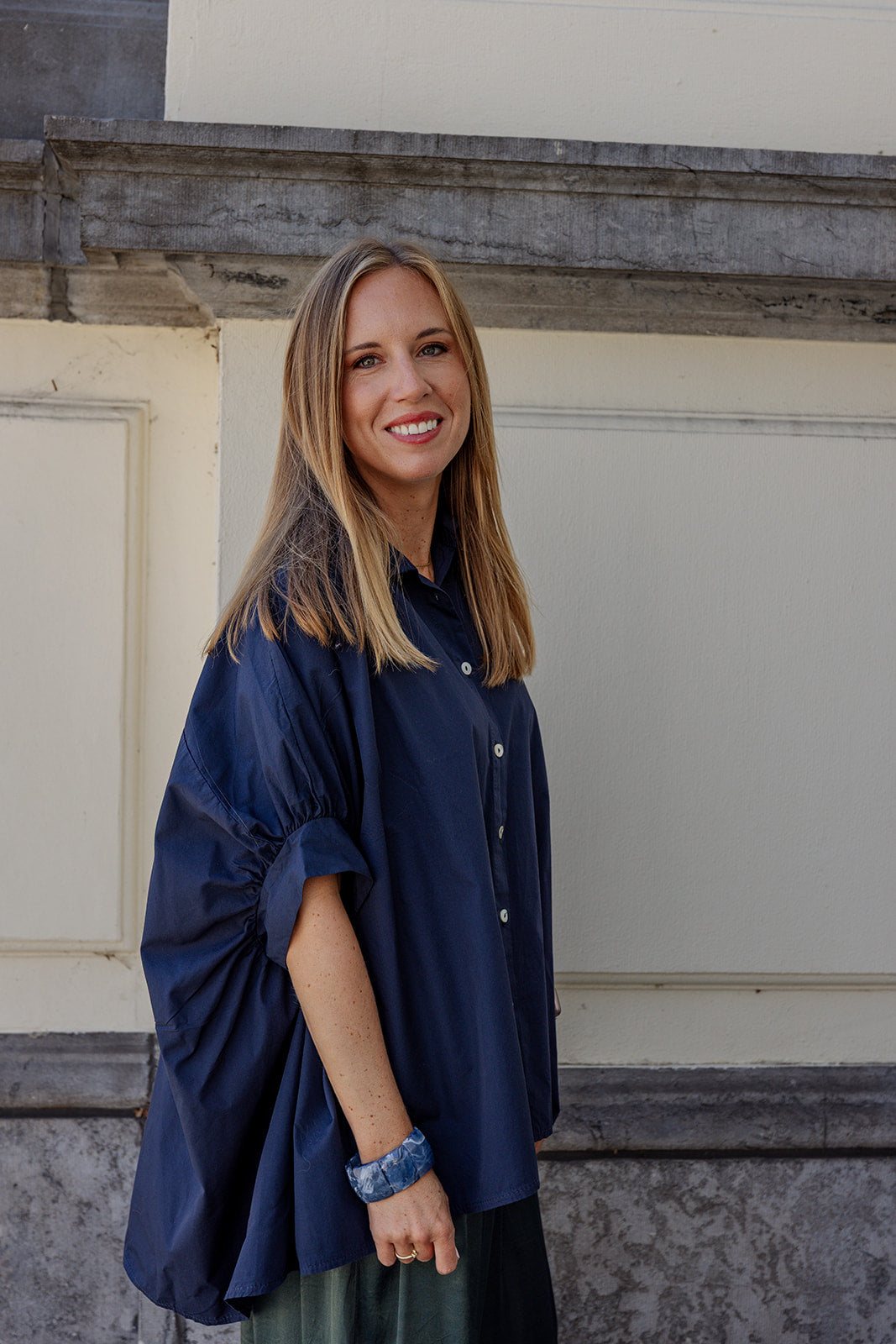 Olivia - blouse - marineblauw