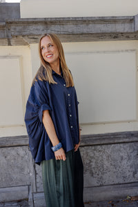 Olivia - blouse - marineblauw