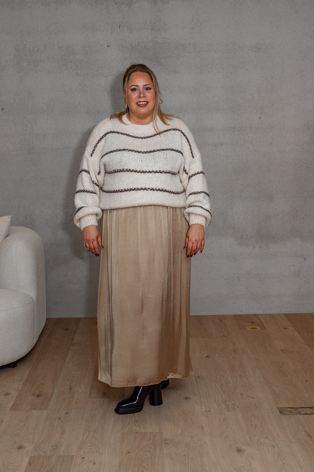 Luni - satijnen rok - goud