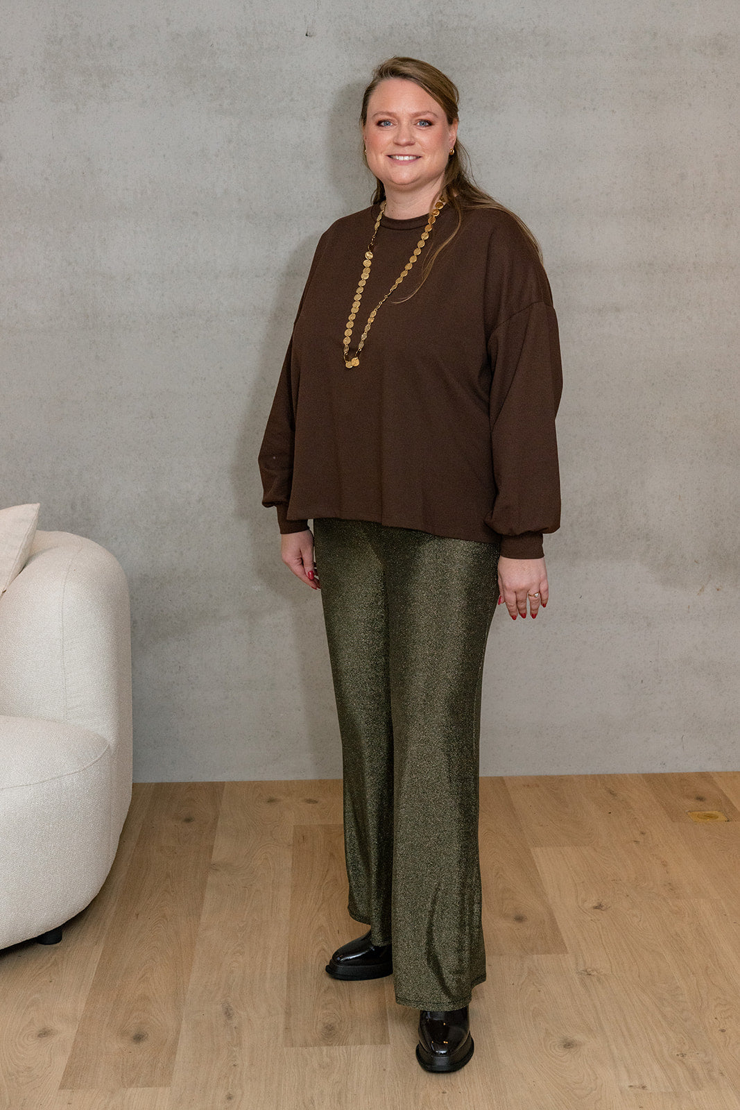 Jolly - glitterbroek dun - goud/zwart