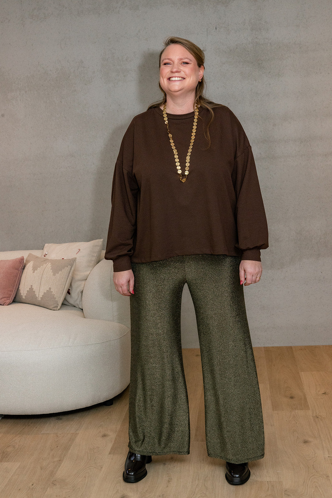 Jolly - glitterbroek dun - goud/zwart