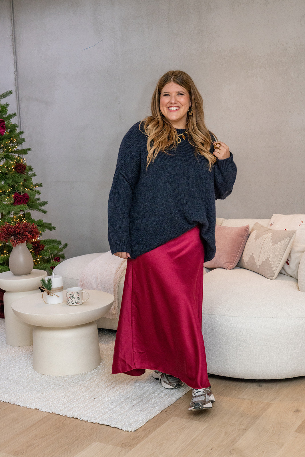 Coco - rok satijn - burgundy