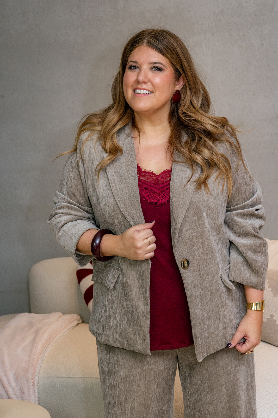 Sable - fluwelen blazer - gold/beige