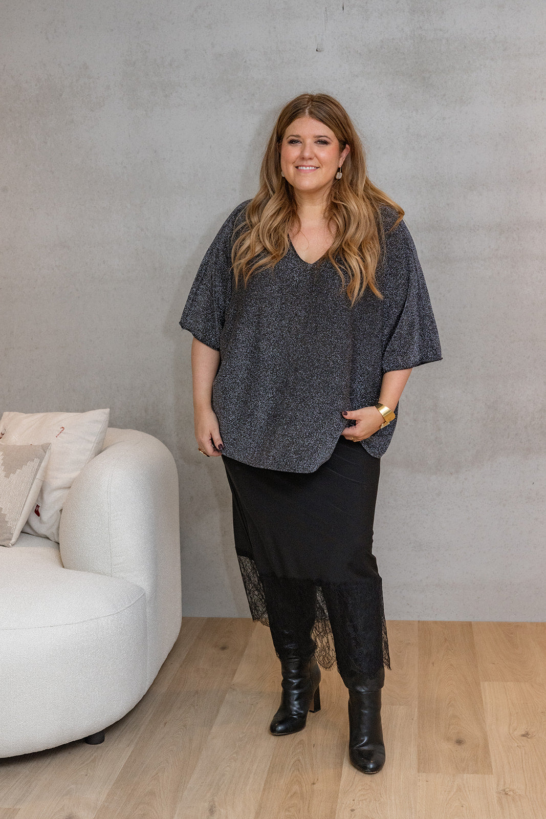 Dentelle - rok met kant - zwart