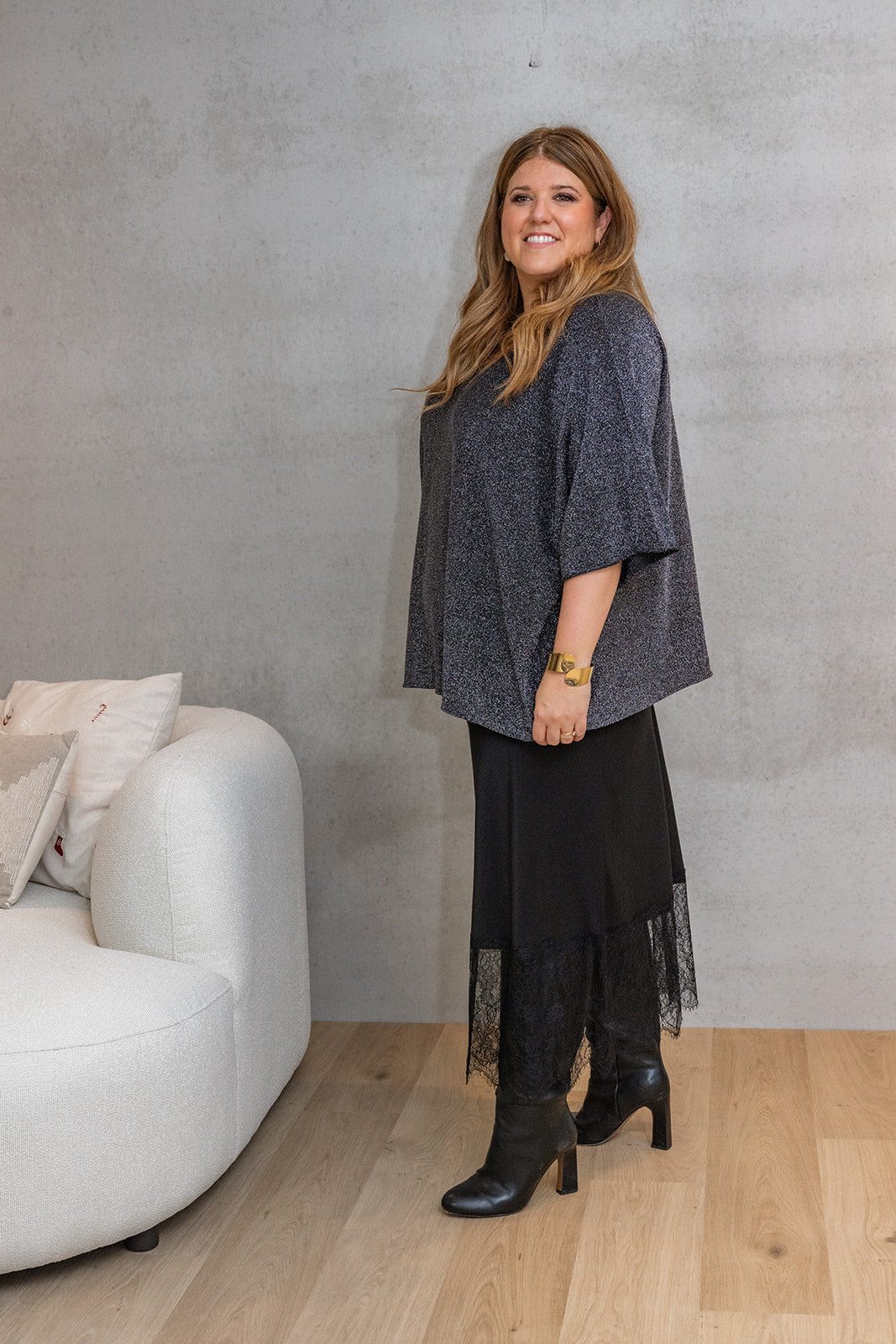 Dentelle - rok met kant - zwart