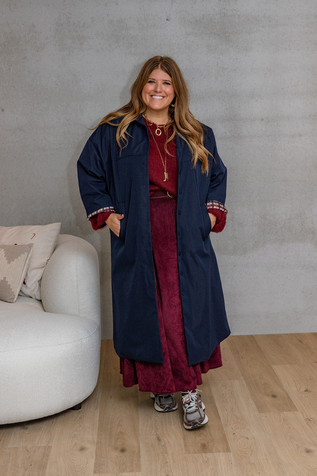 Viola - ribfluwelen rok TU CURVE 42-50 - burgundy