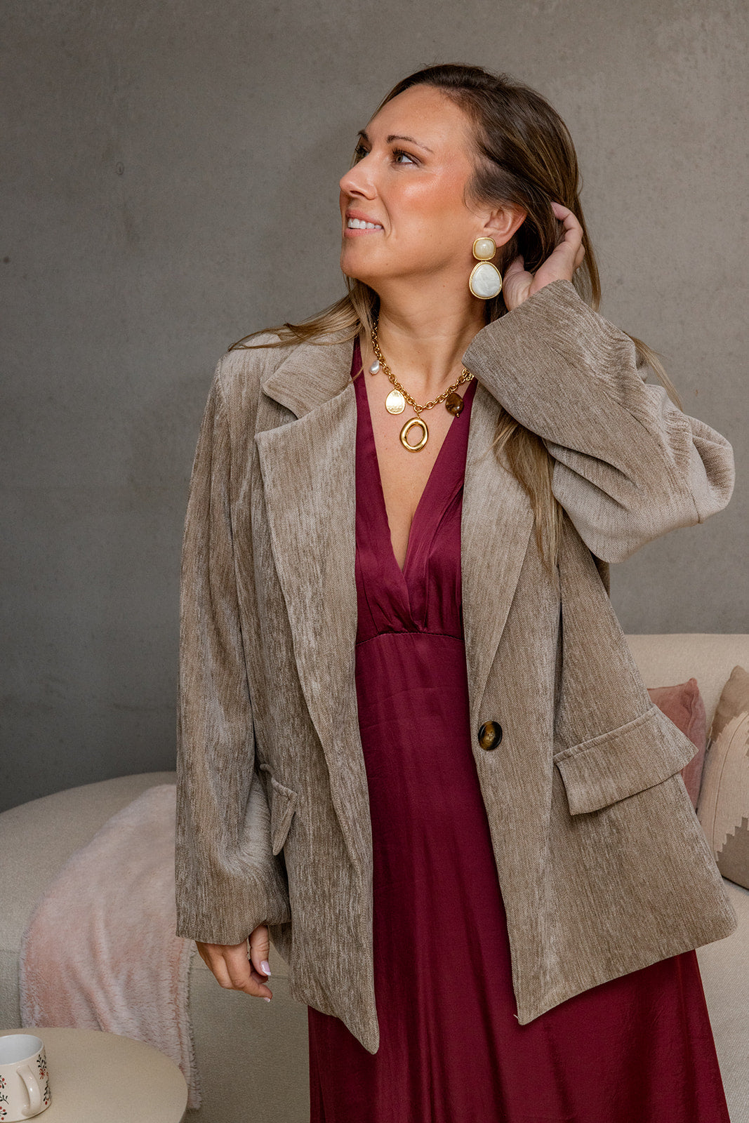 Sable - fluwelen blazer - gold/beige