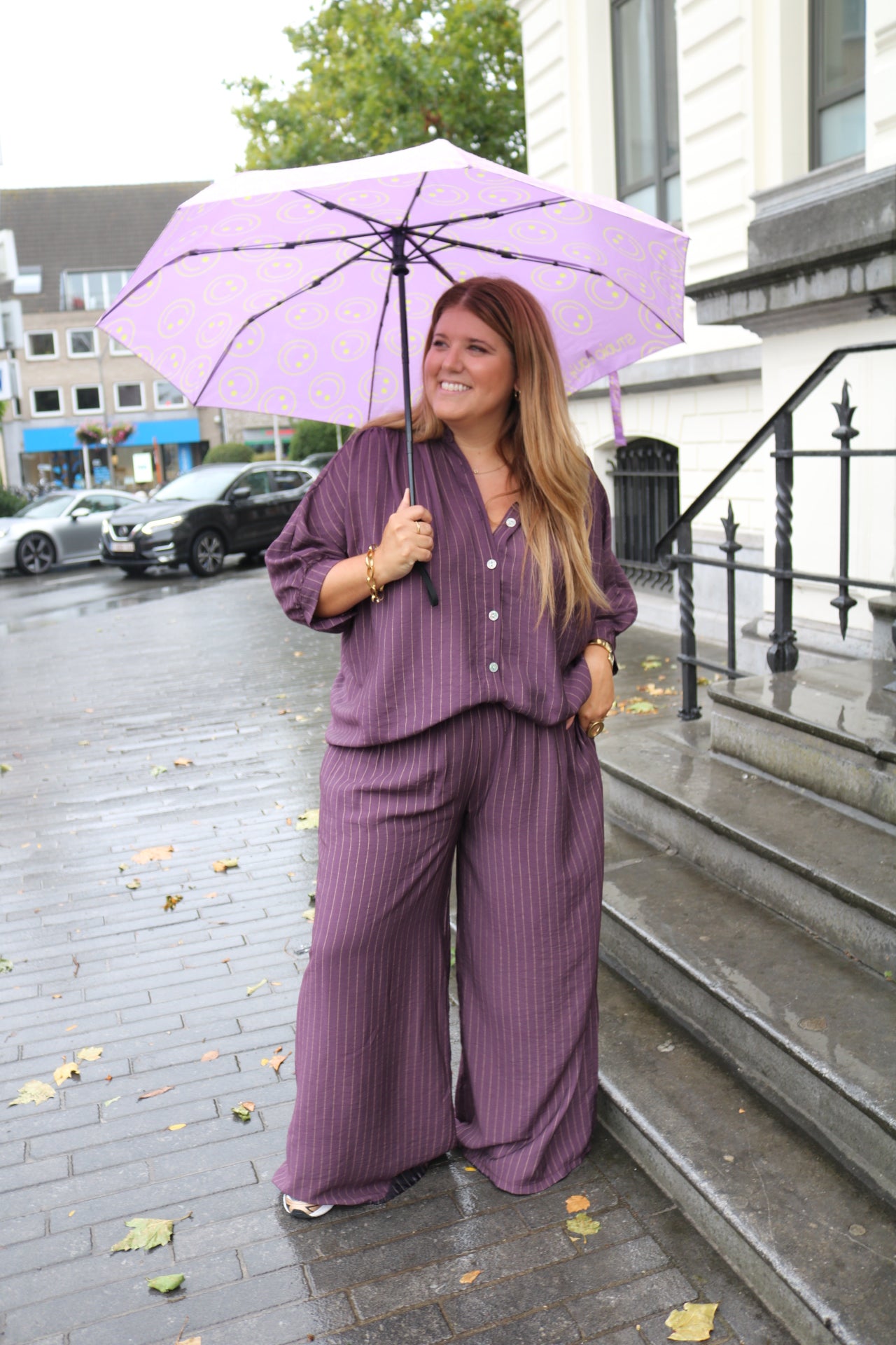 Bonnie - broek - aubergine