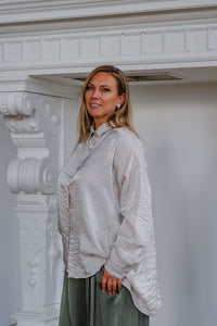Luz - blouse - metallic ecru