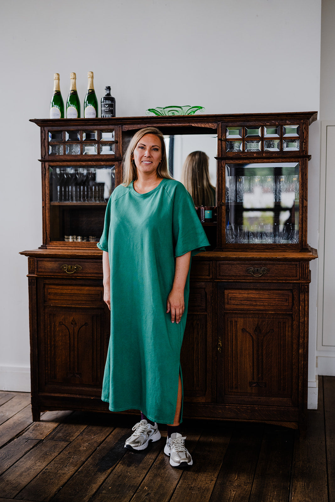Jackie Jay- sweaterdress - warmgroen