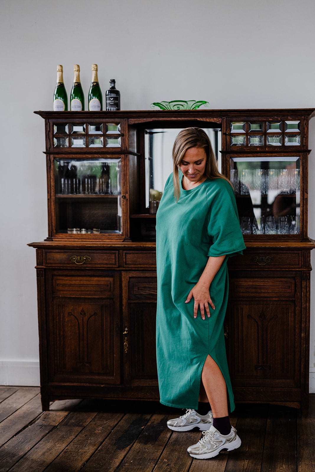 Jackie Jay- sweaterdress - warmgroen